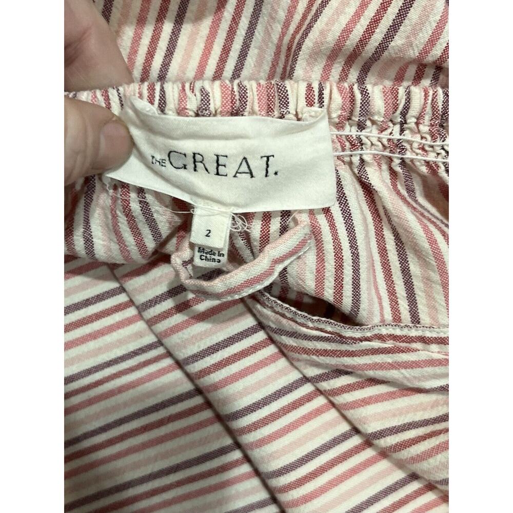 The GREAT Women's Derby Cotton Oversized Midi Dress‎ In Sunset Stripe sz 2 Med - Picture 6 of 16